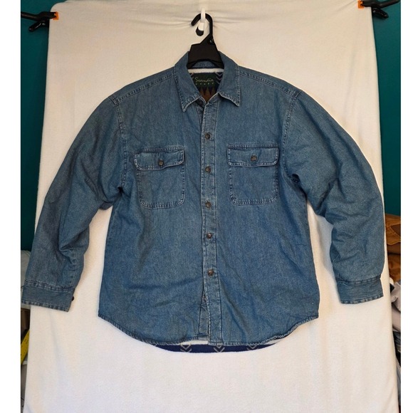 Scandia Woods Other - Vintage Scandia Woods Fleece Lined Denim Shacket Med Blue Cotton Southwestern